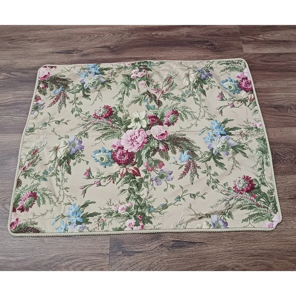 Vintage Ralph Lauren Adrianna Standard Pillow Sham Corded Edge Romantic Floral